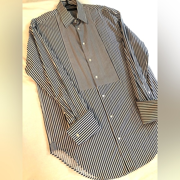 Men’s Extra Long Striped Button-Down Shirt | Size M | Zara Man - Picture 1 of 3